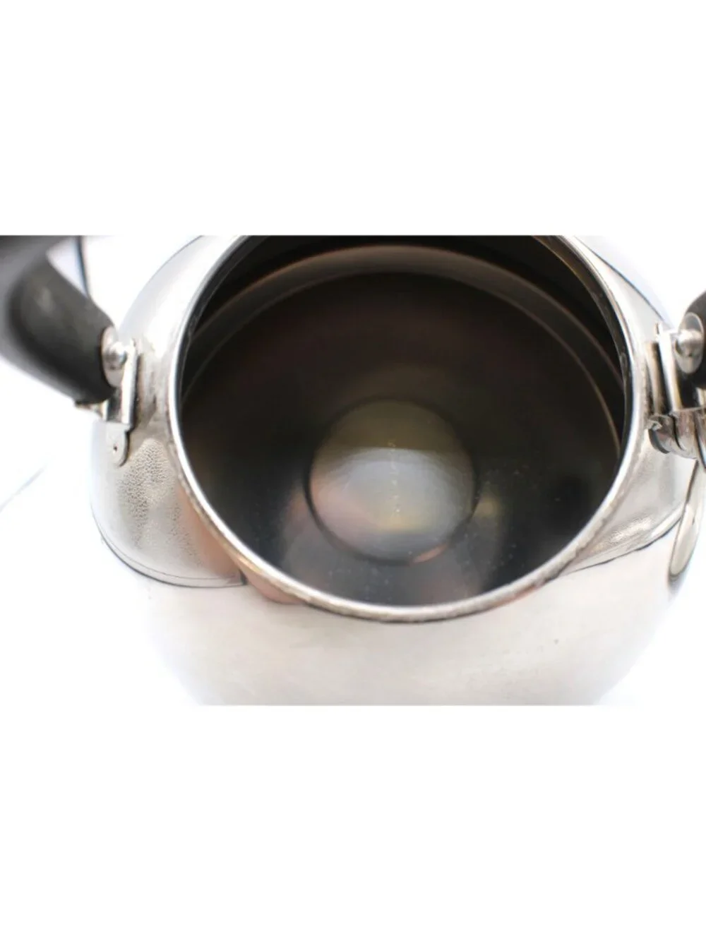 Stainless Steel Whistling Tea Kettle Black Handle Lid 2.5 Quart Vtg Thailand